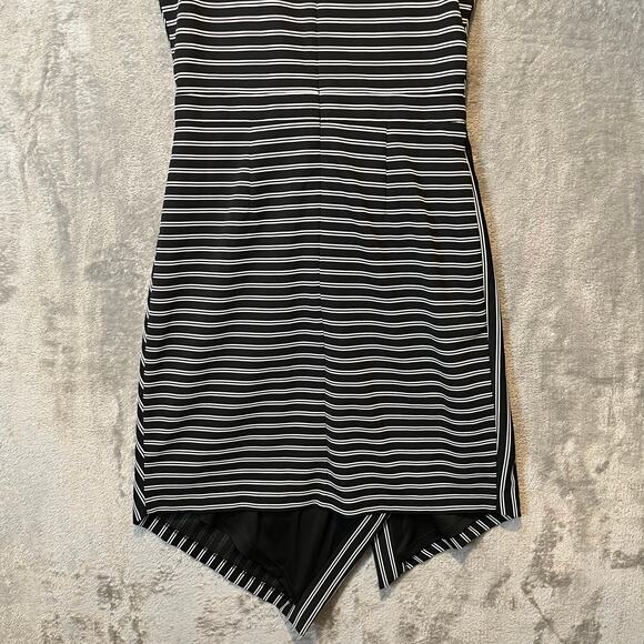 Hutch Indira Asymmetrical Striped V-Neck Wrap Dress Size Small Black & White - Picture 6 of 8